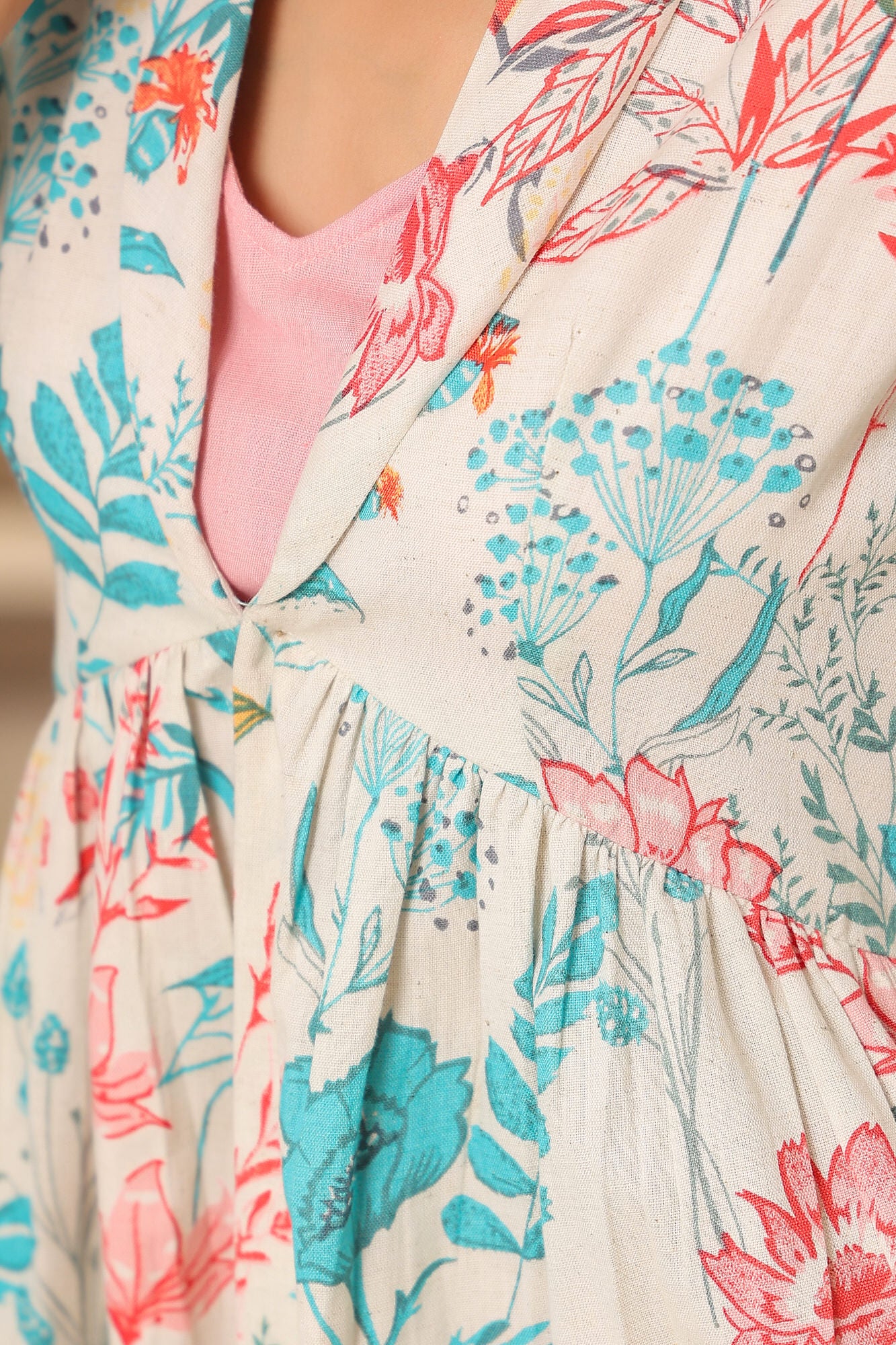Sea Pink Three Piece Cotton Flex Co-ord Set