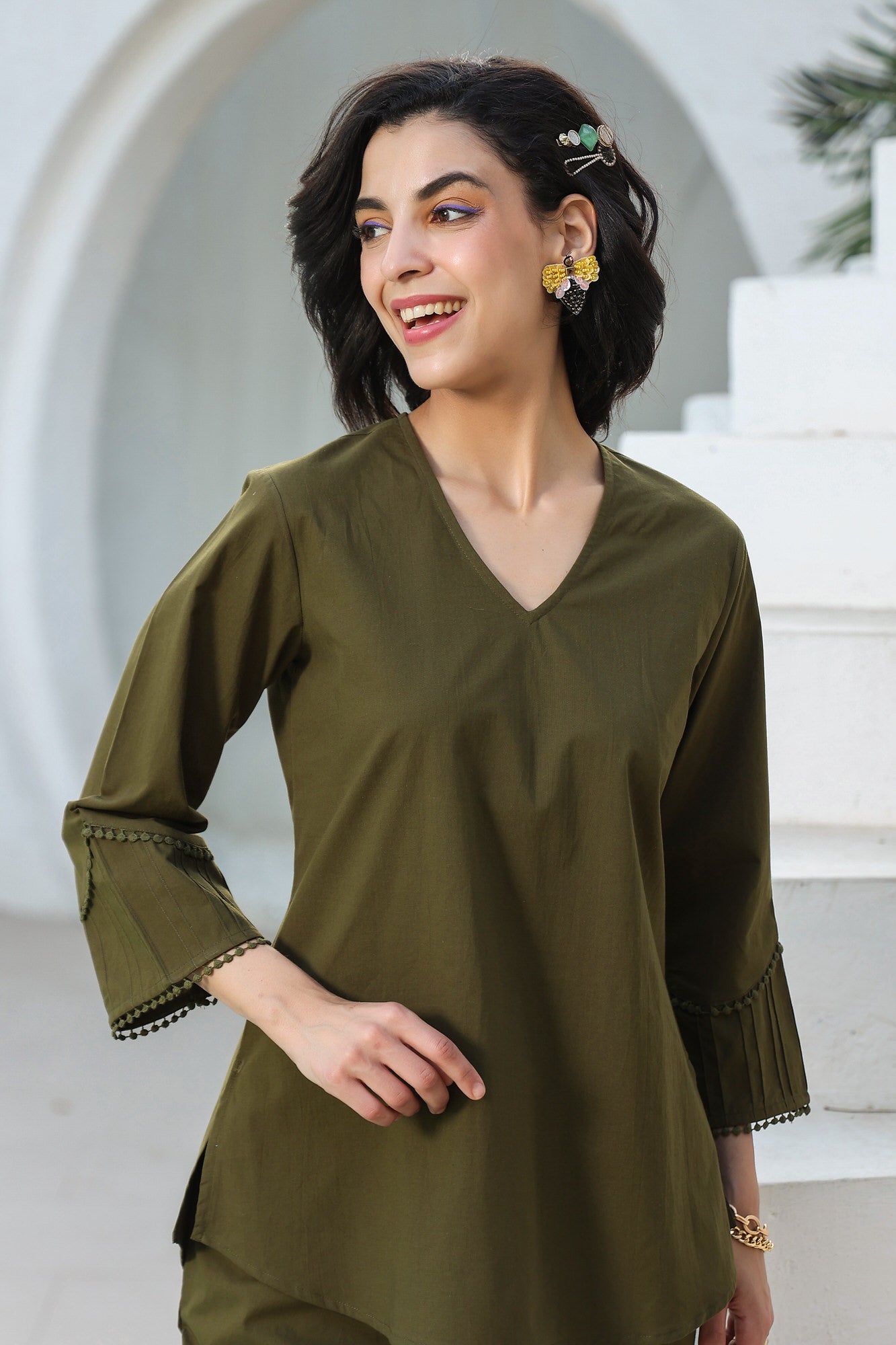 Dune Olive Cotton Flex Co-ord Set