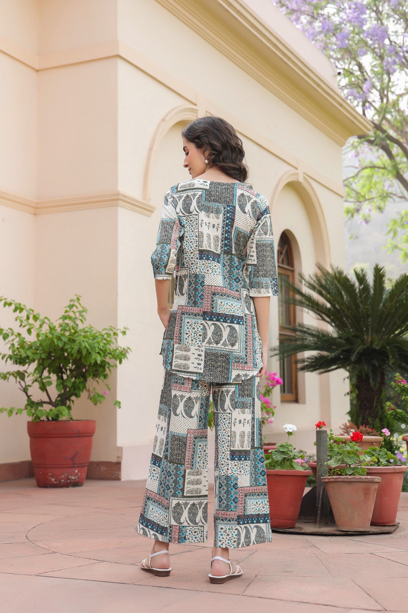 Miniature Metropolis Cotton Flex Palazzo Loungewear Set