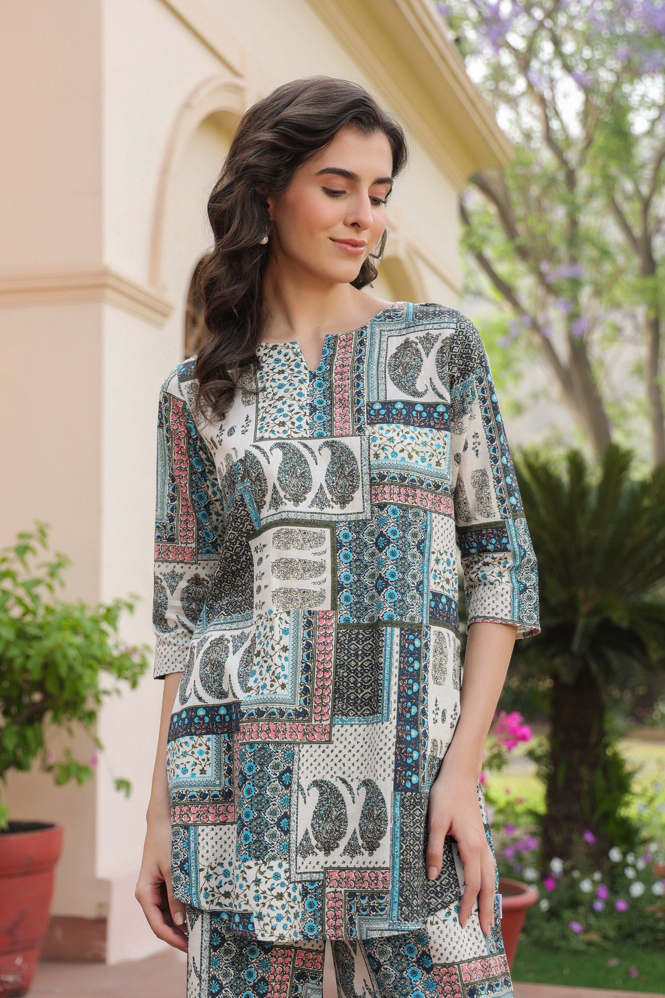 Miniature Metropolis Cotton Flex Palazzo Loungewear Set