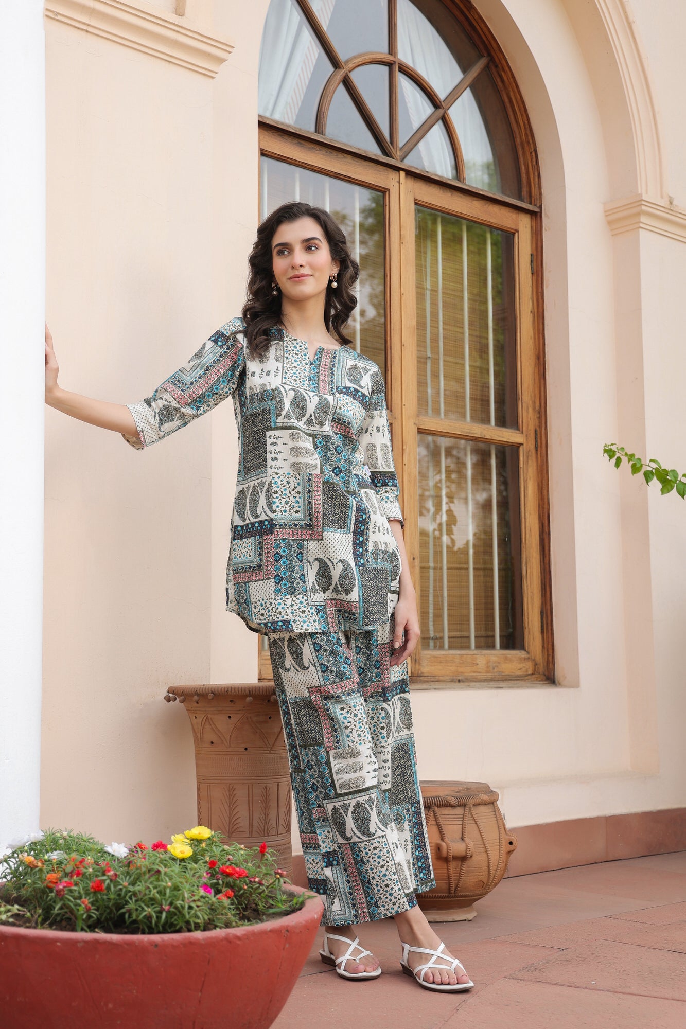 Miniature Metropolis Cotton Flex Palazzo Loungewear Set