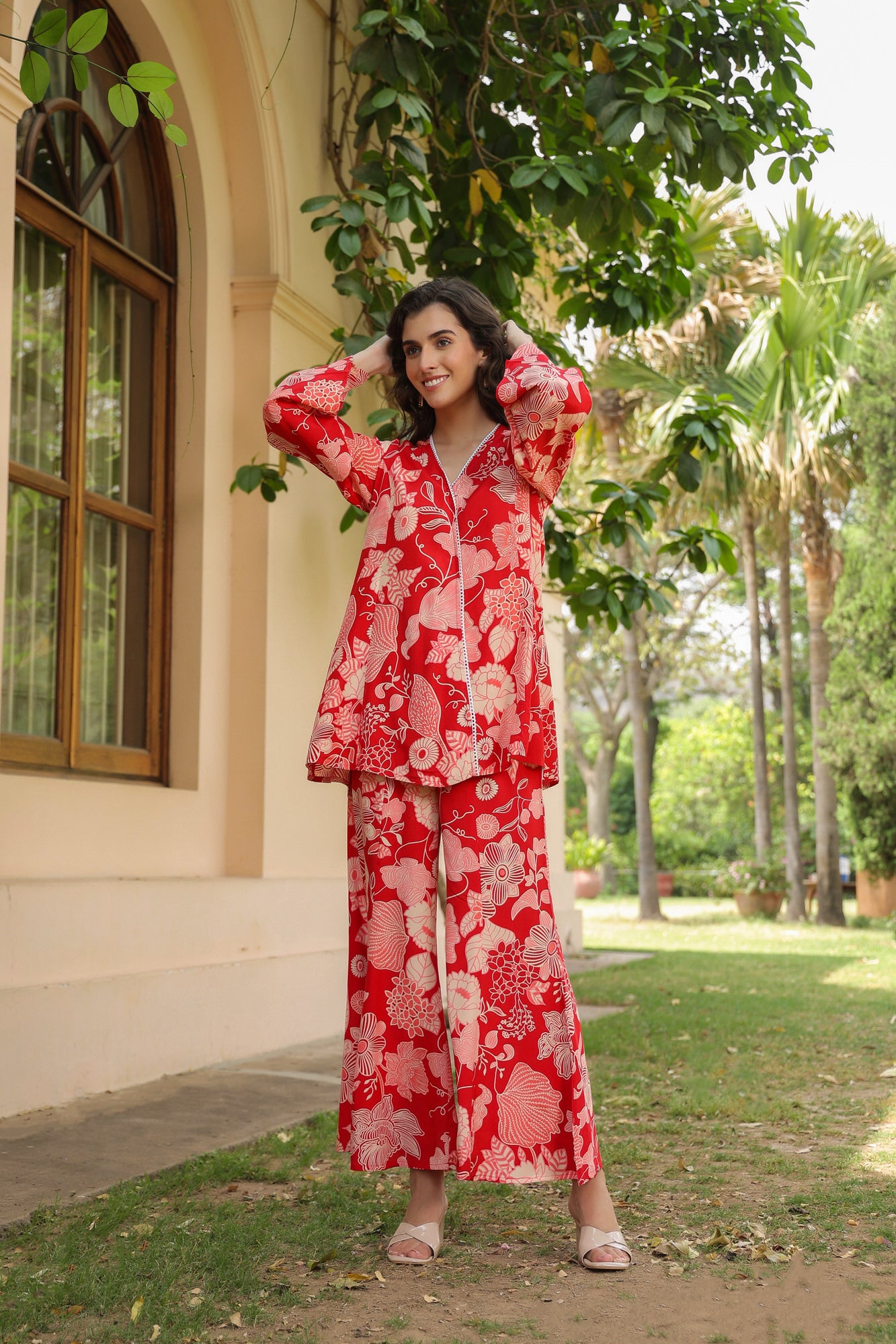 Pyre Bloom Russian Silk Co-ord Set