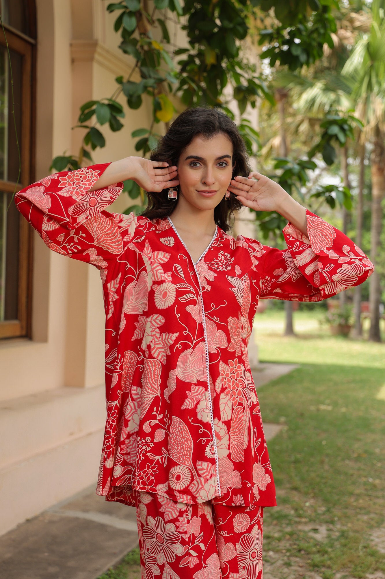Pyre Bloom Russian Silk Co-ord Set