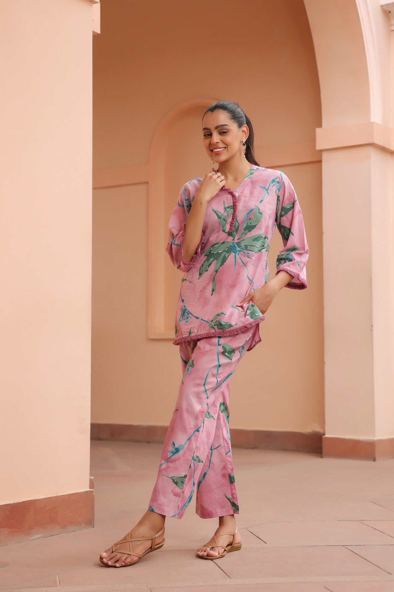 Laces & Petals Cotton Co-ord Set