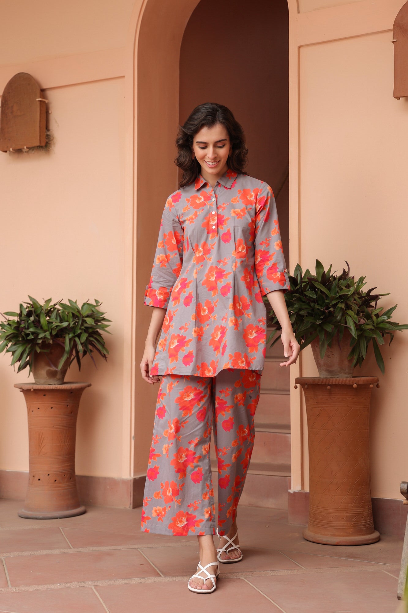 Twigs & Tangerine Floral Cotton Co-ord Set
