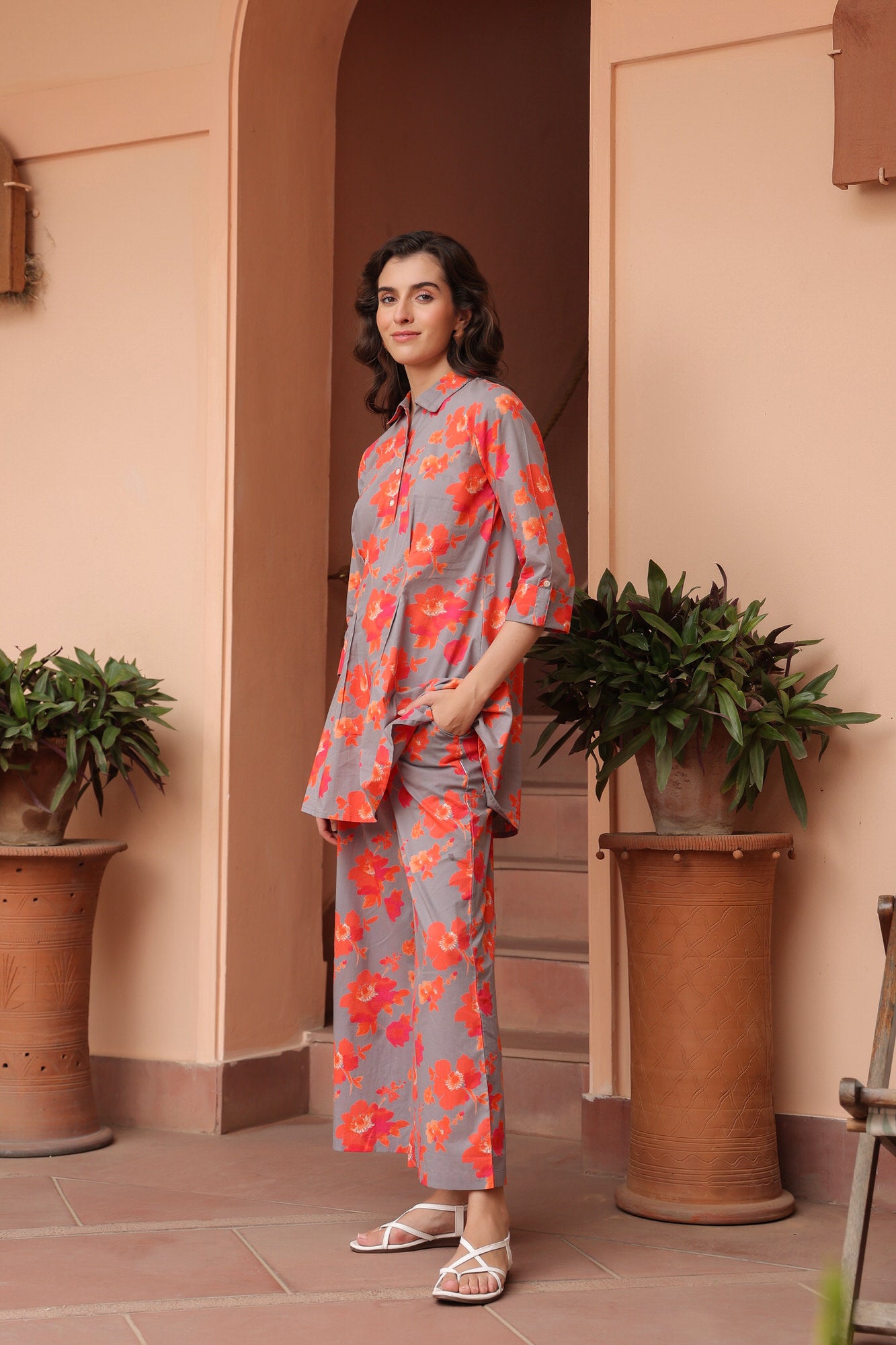 Twigs & Tangerine Floral Cotton Co-ord Set