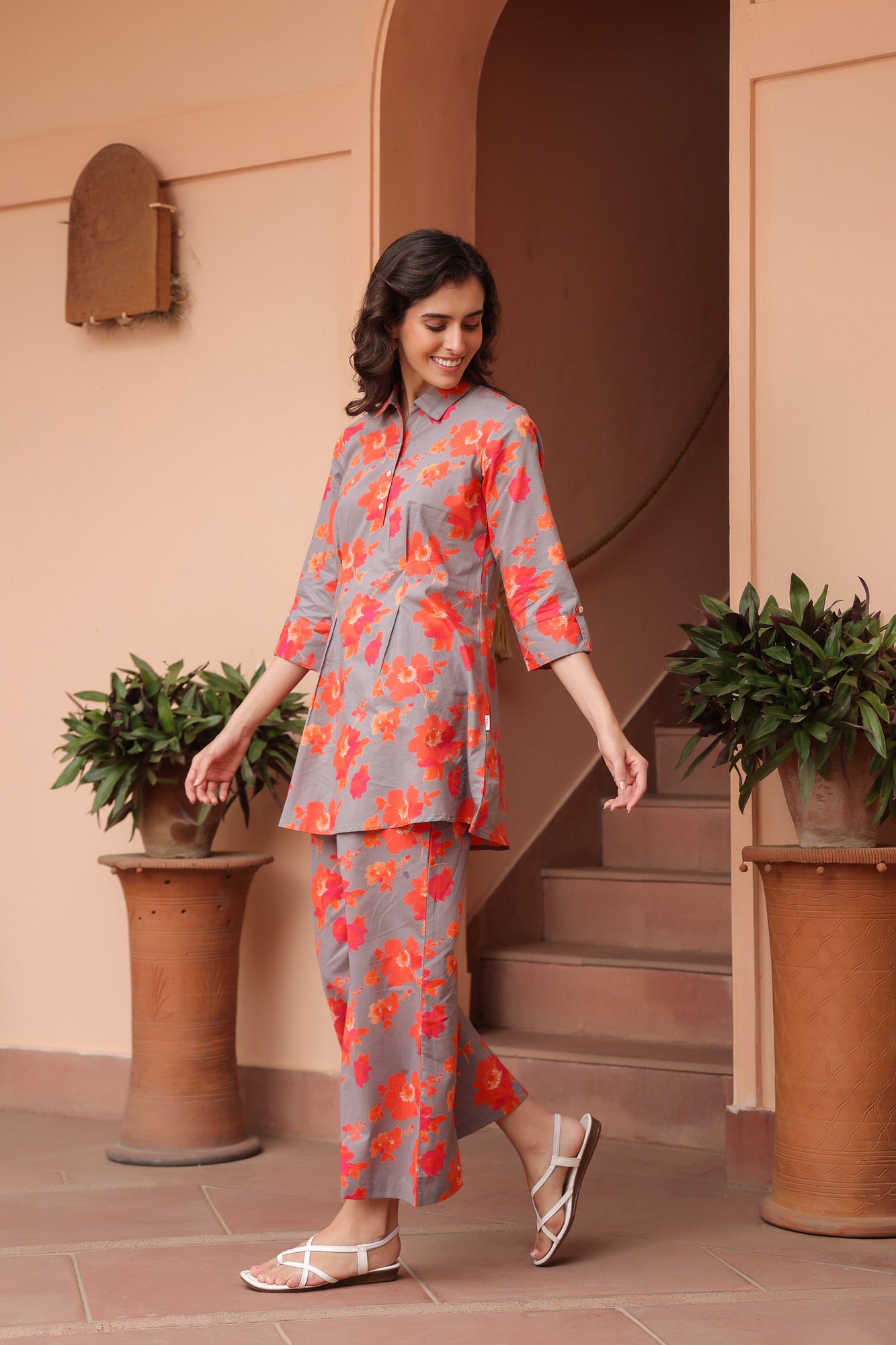 Twigs & Tangerine Floral Cotton Co-ord Set