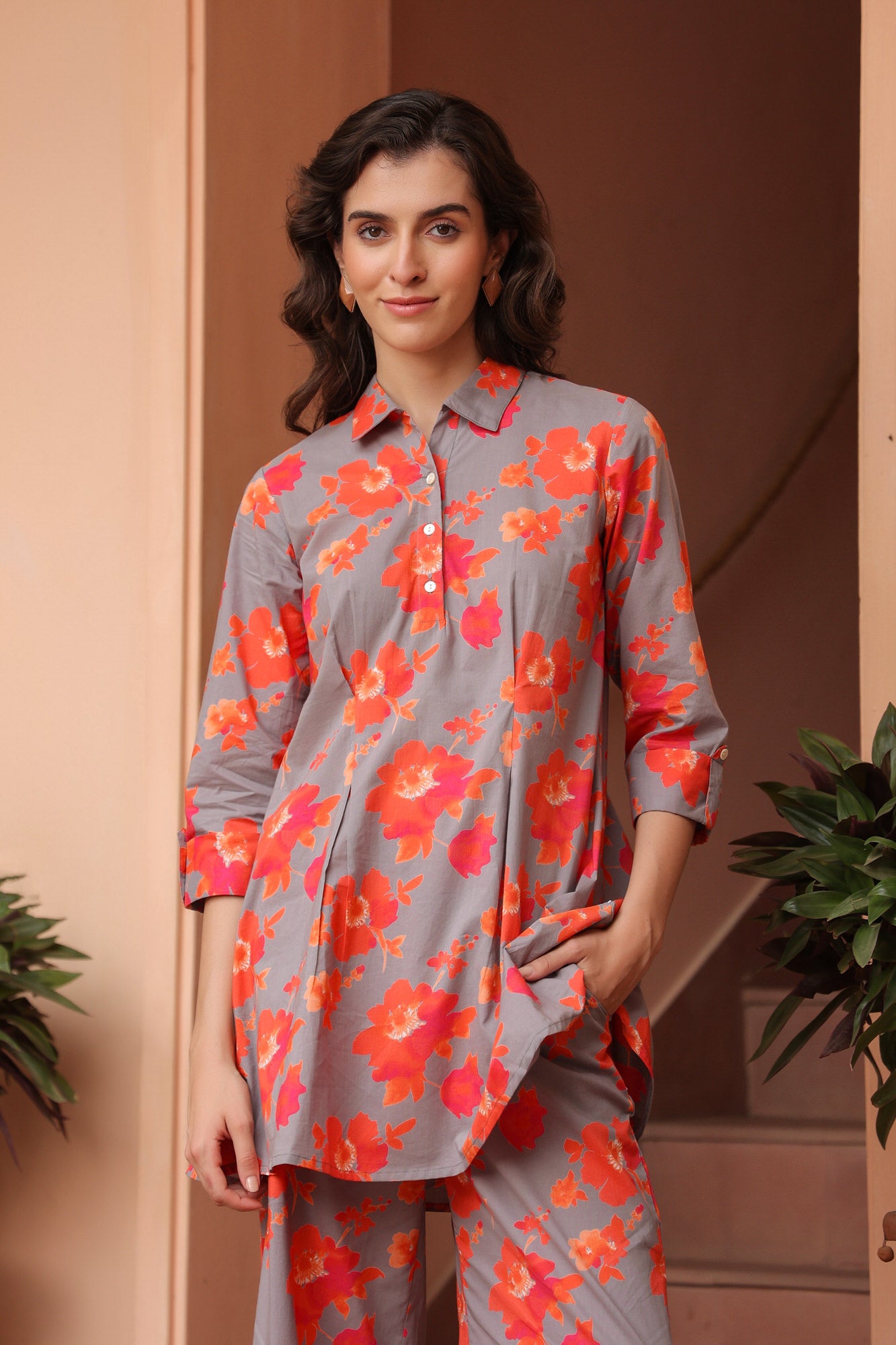 Twigs & Tangerine Floral Cotton Co-ord Set