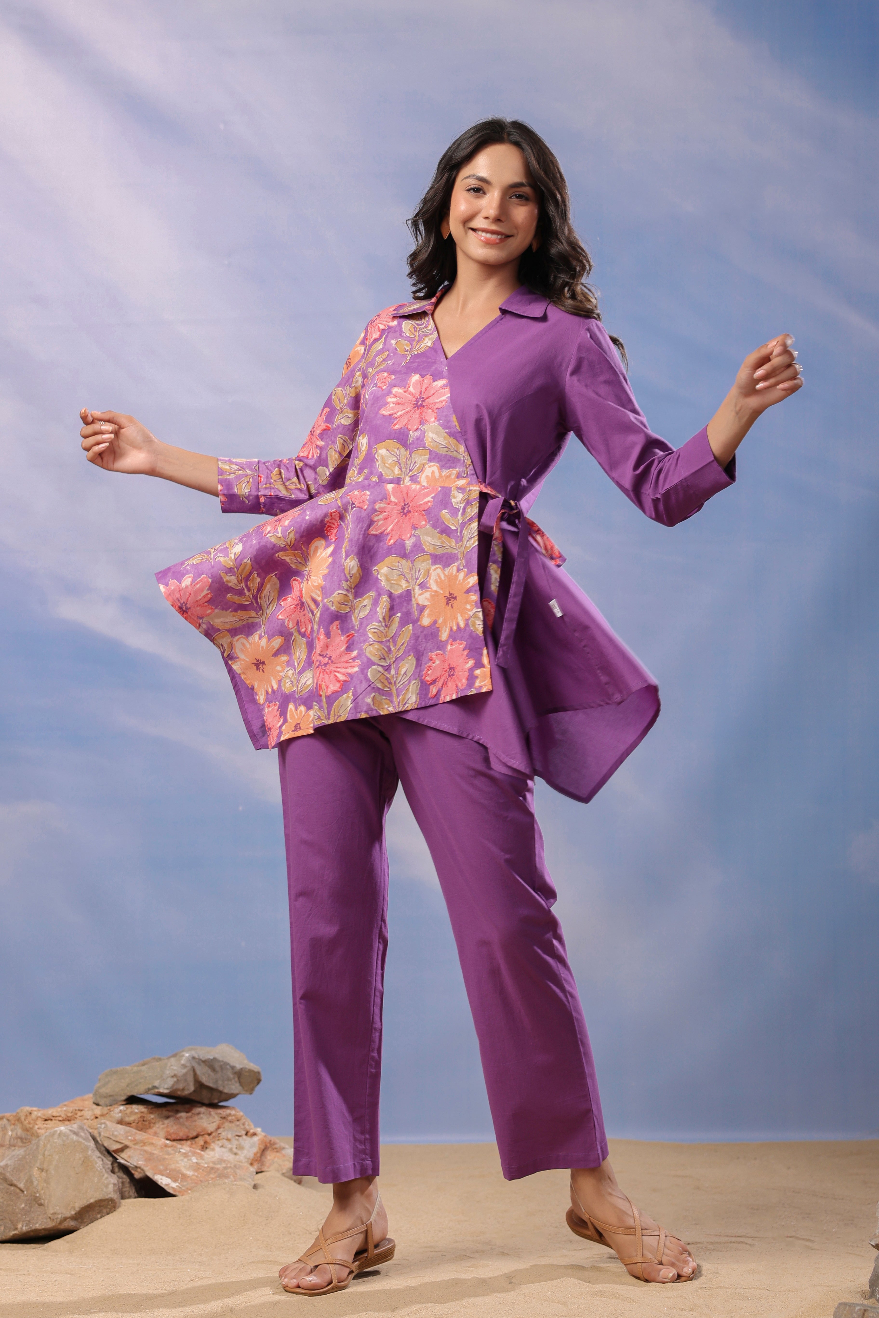 Vibrant Orchid Cotton Co-ord Set