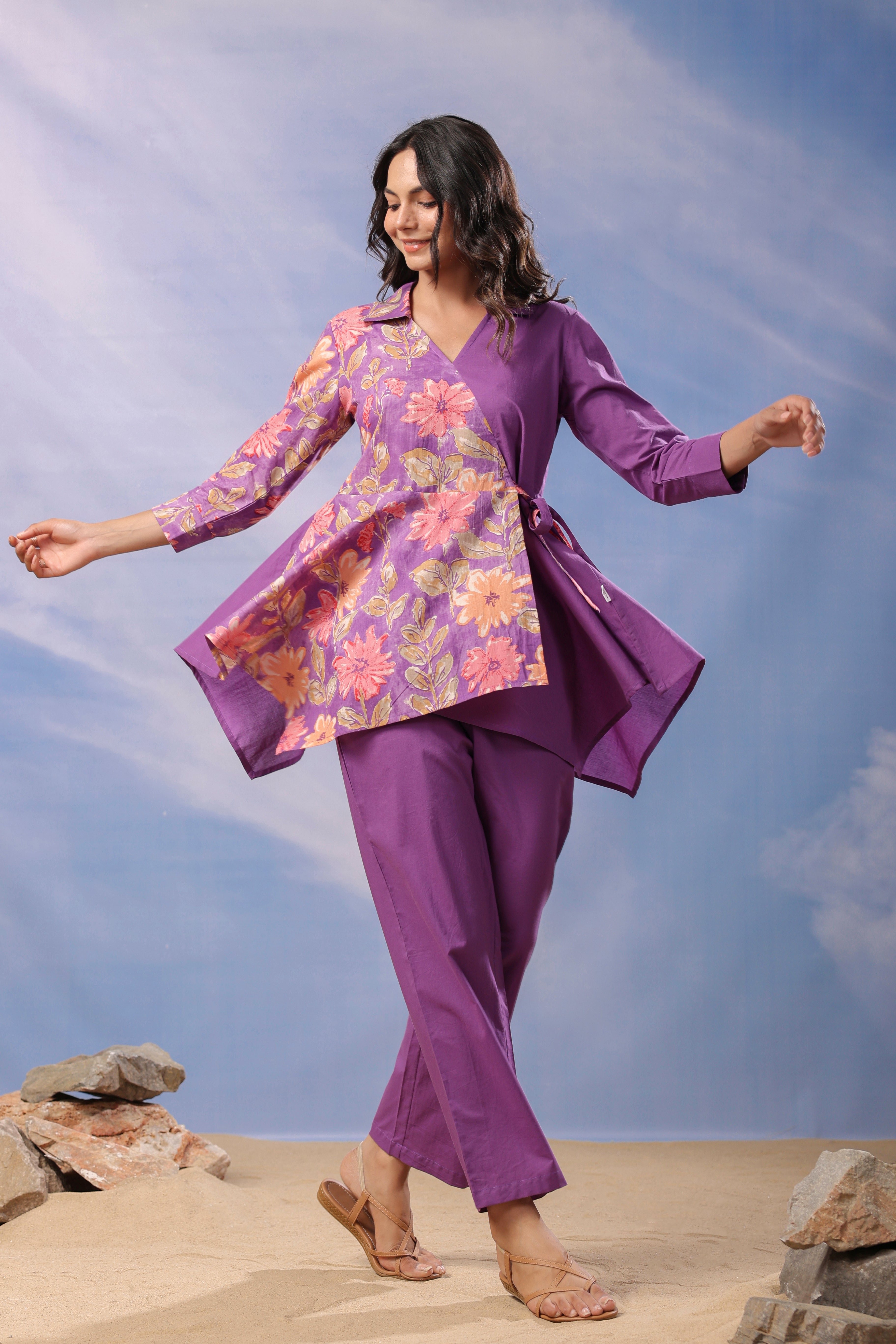 Vibrant Orchid Cotton Co-ord Set