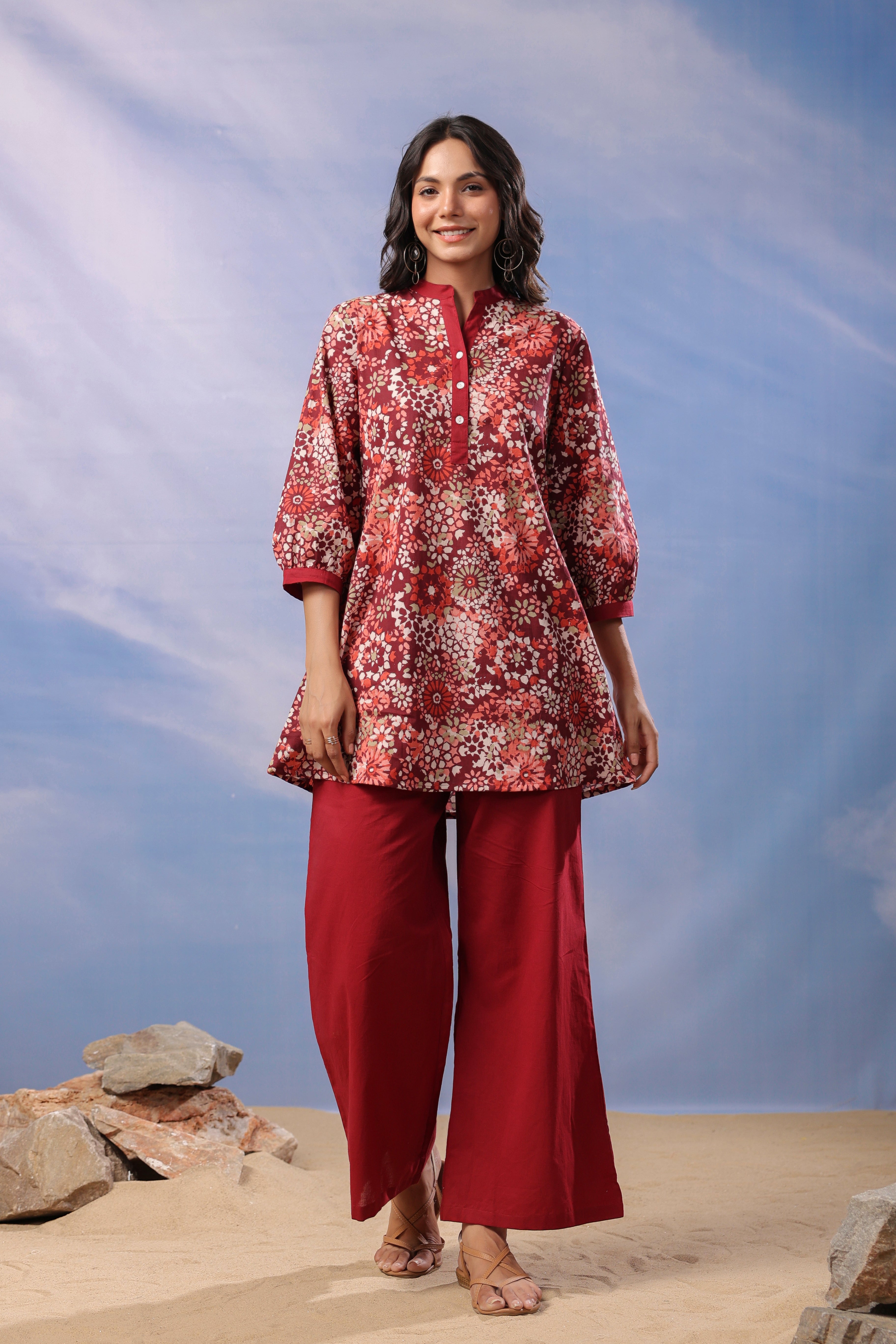 Garnet Delight Cotton Co-ord Set