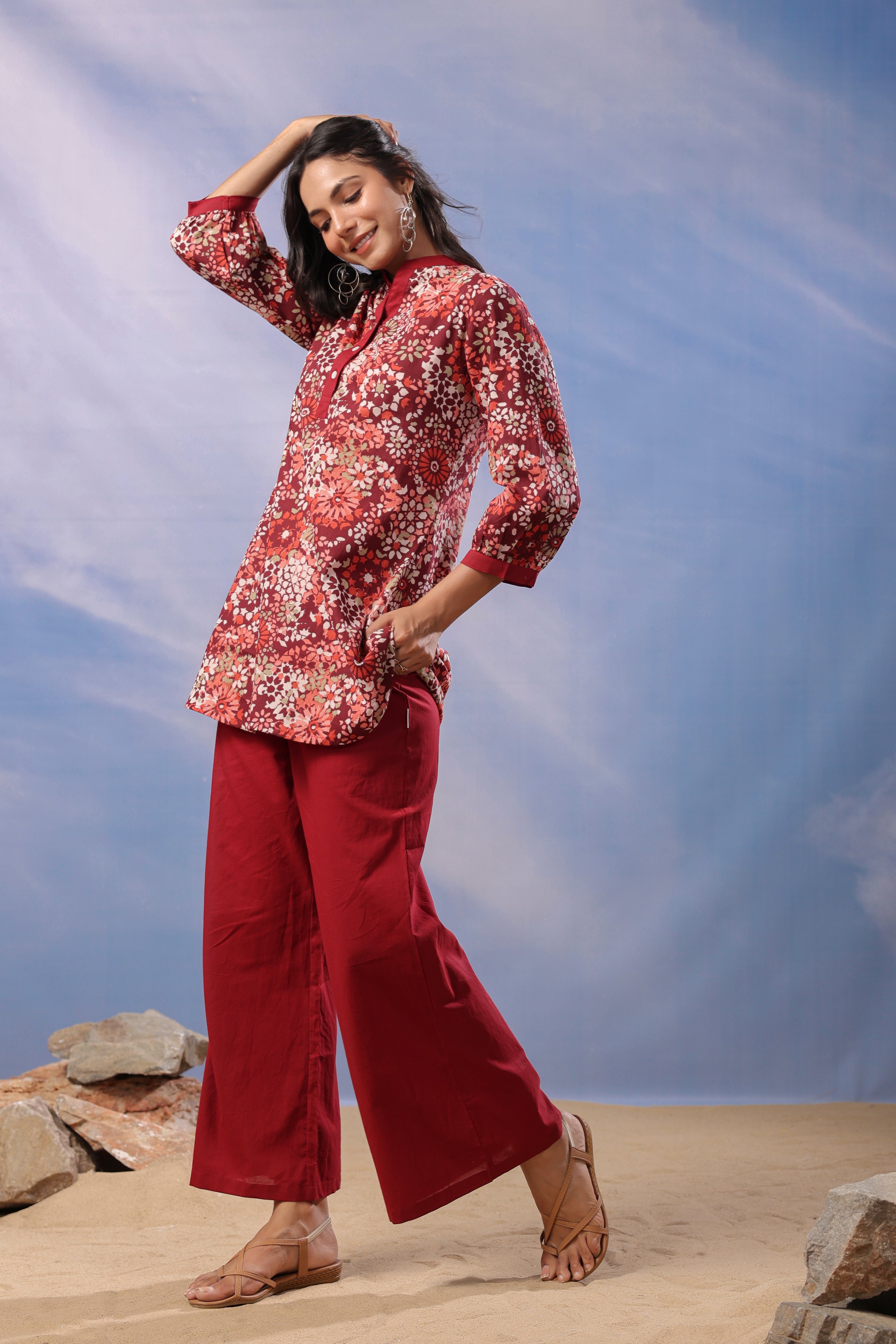 Garnet Delight Cotton Co-ord Set