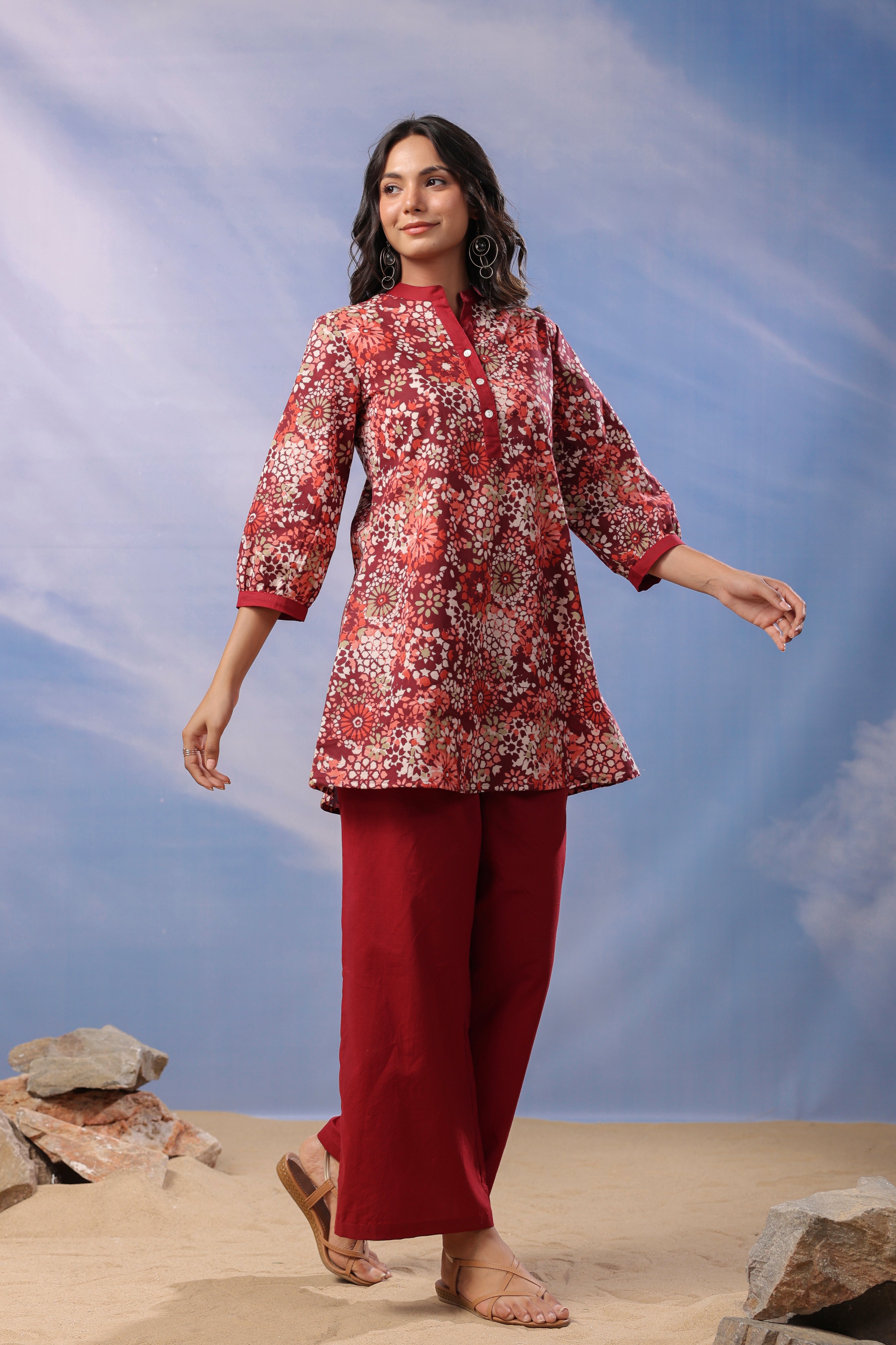 Garnet Delight Cotton Co-ord Set