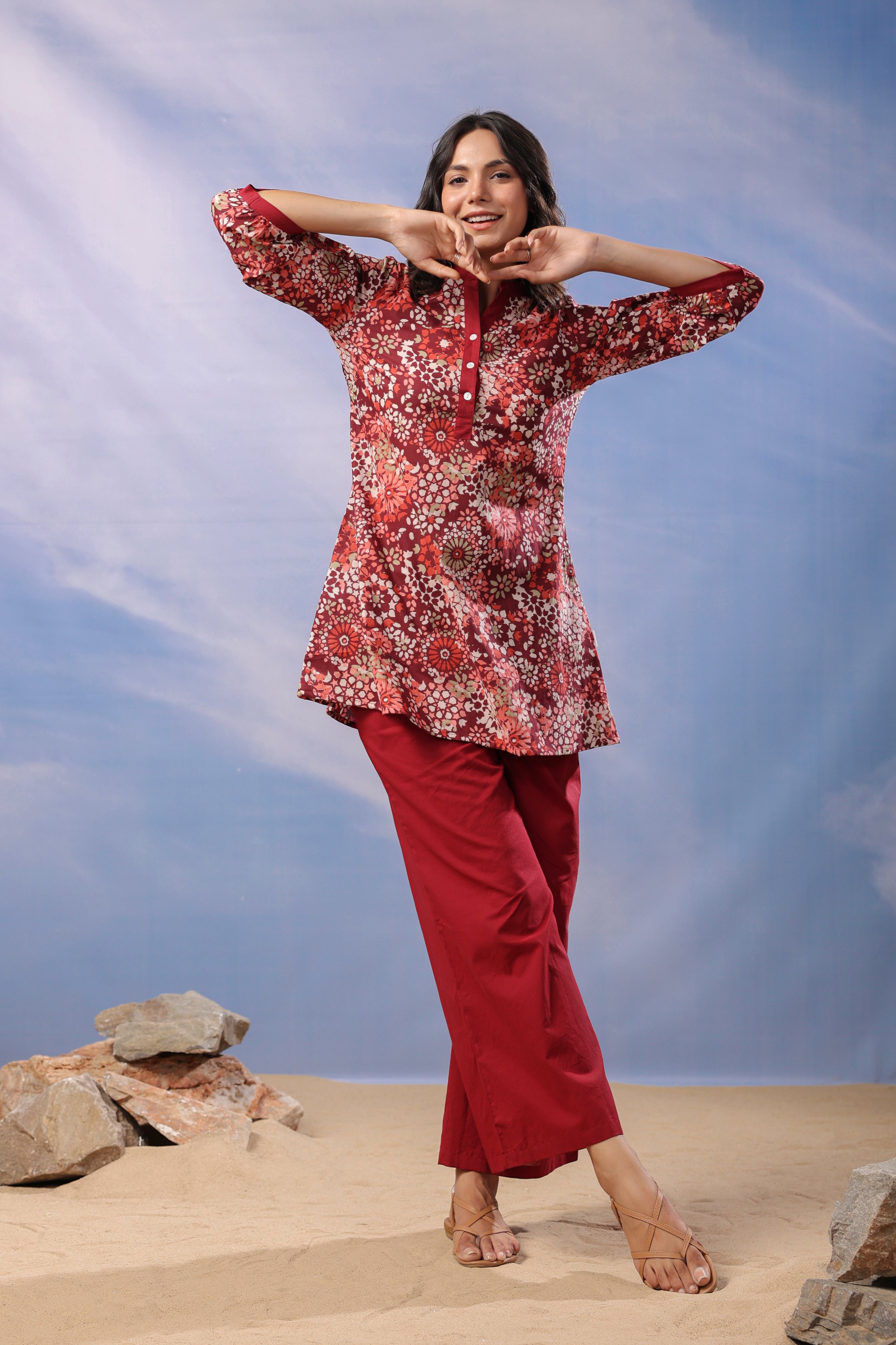 Garnet Delight Cotton Co-ord Set