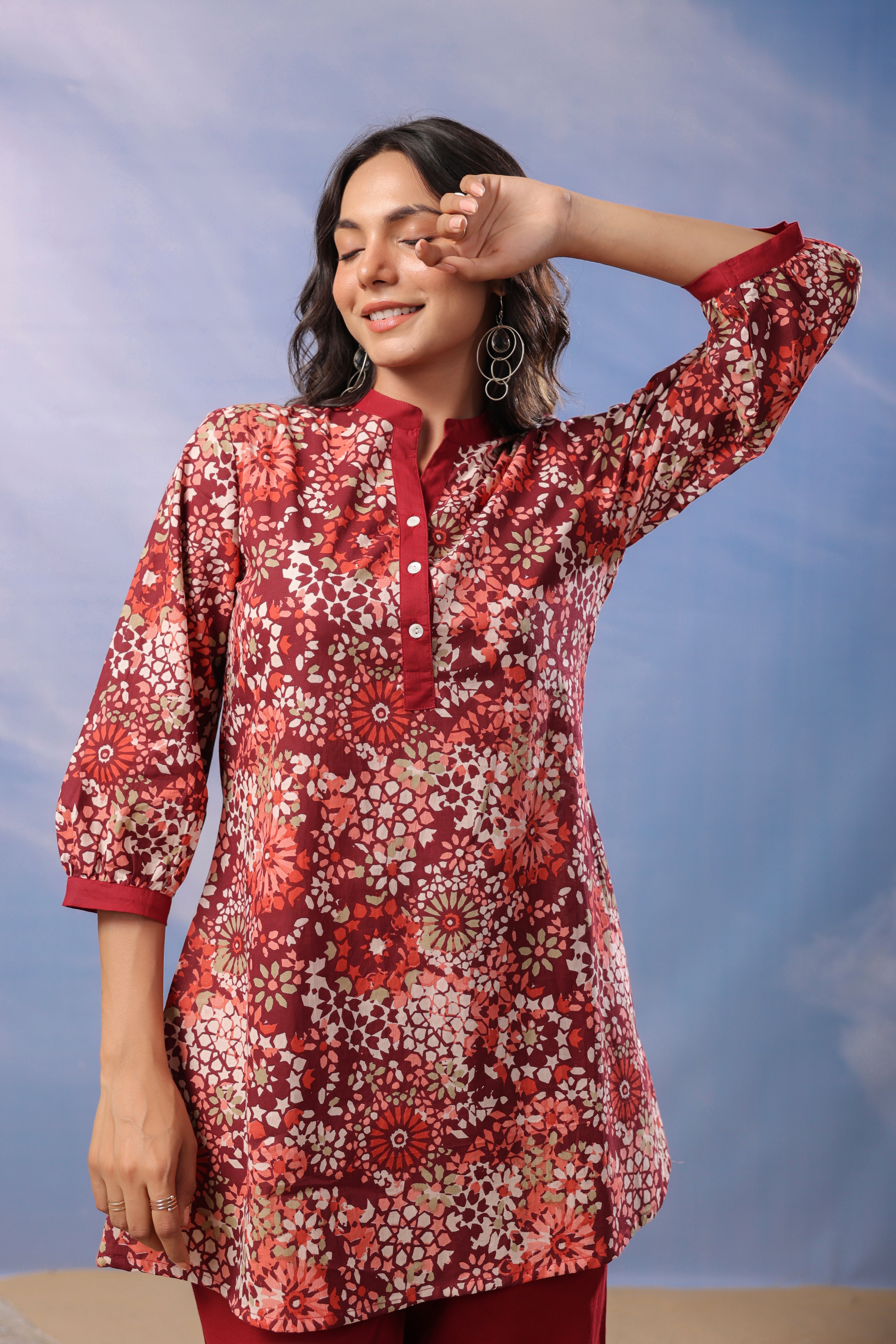 Garnet Delight Cotton Co-ord Set