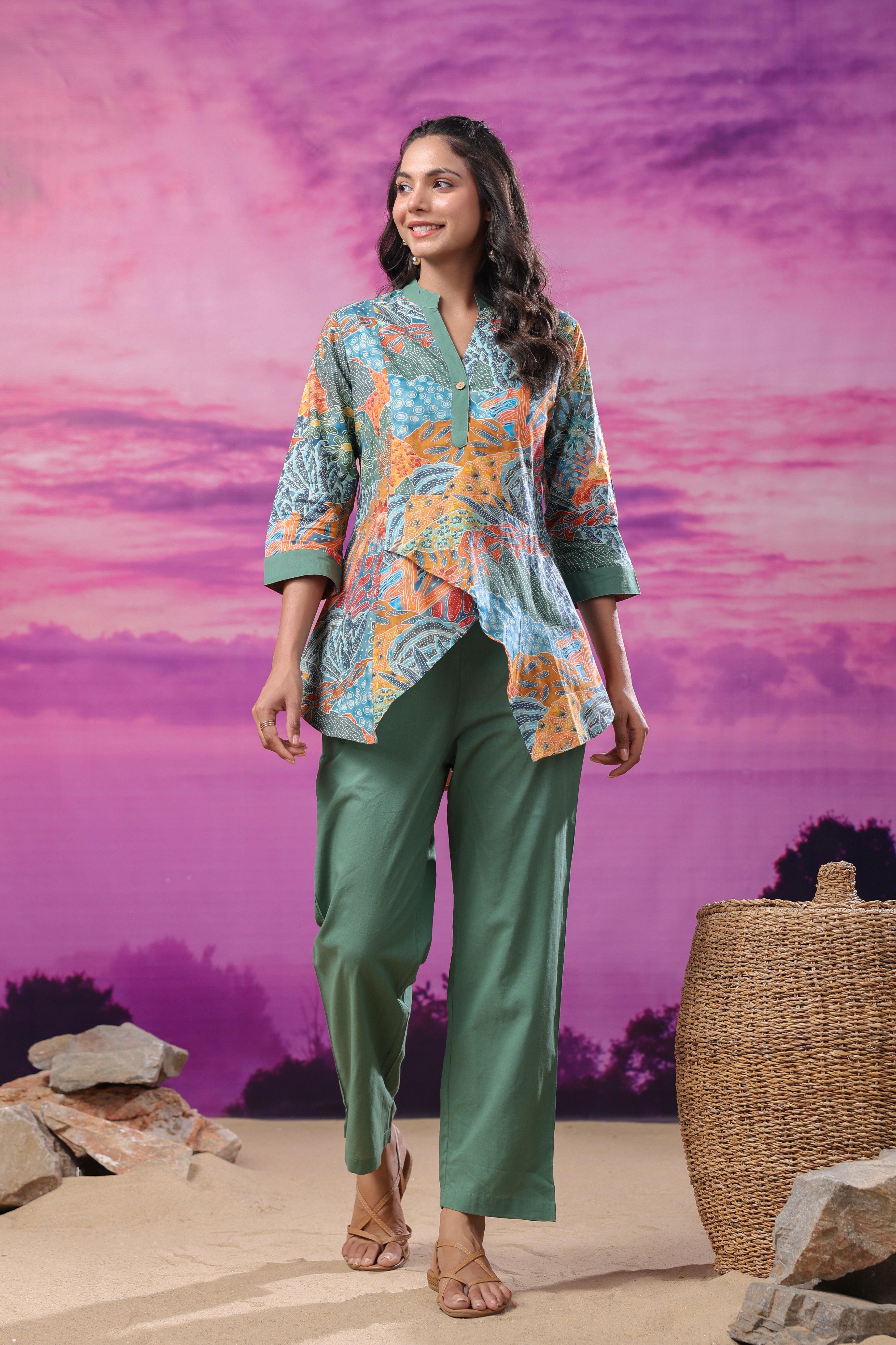Verdant Vista Cotton Co-ord Set