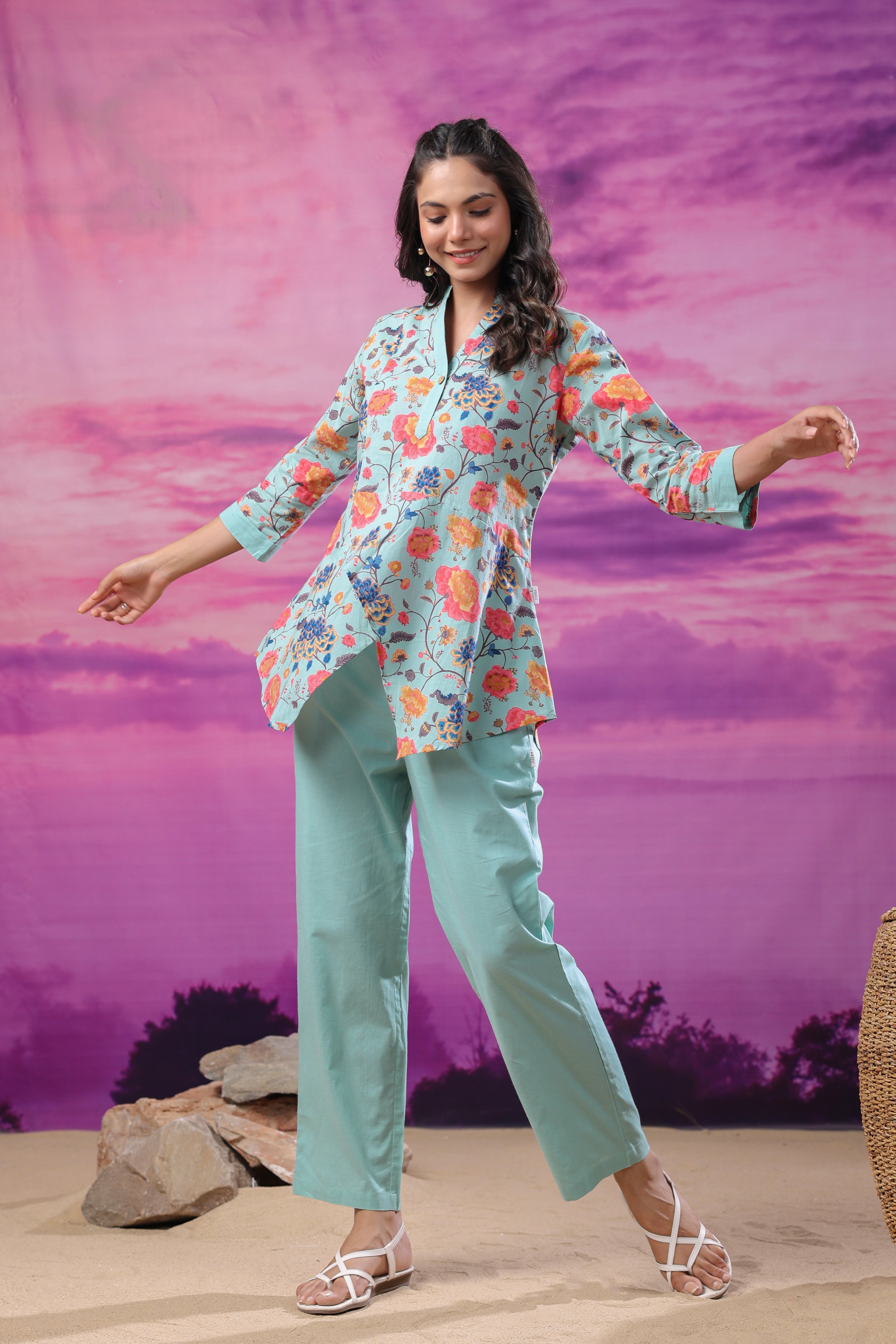 Aurora Bloom Cotton Co-ord Set