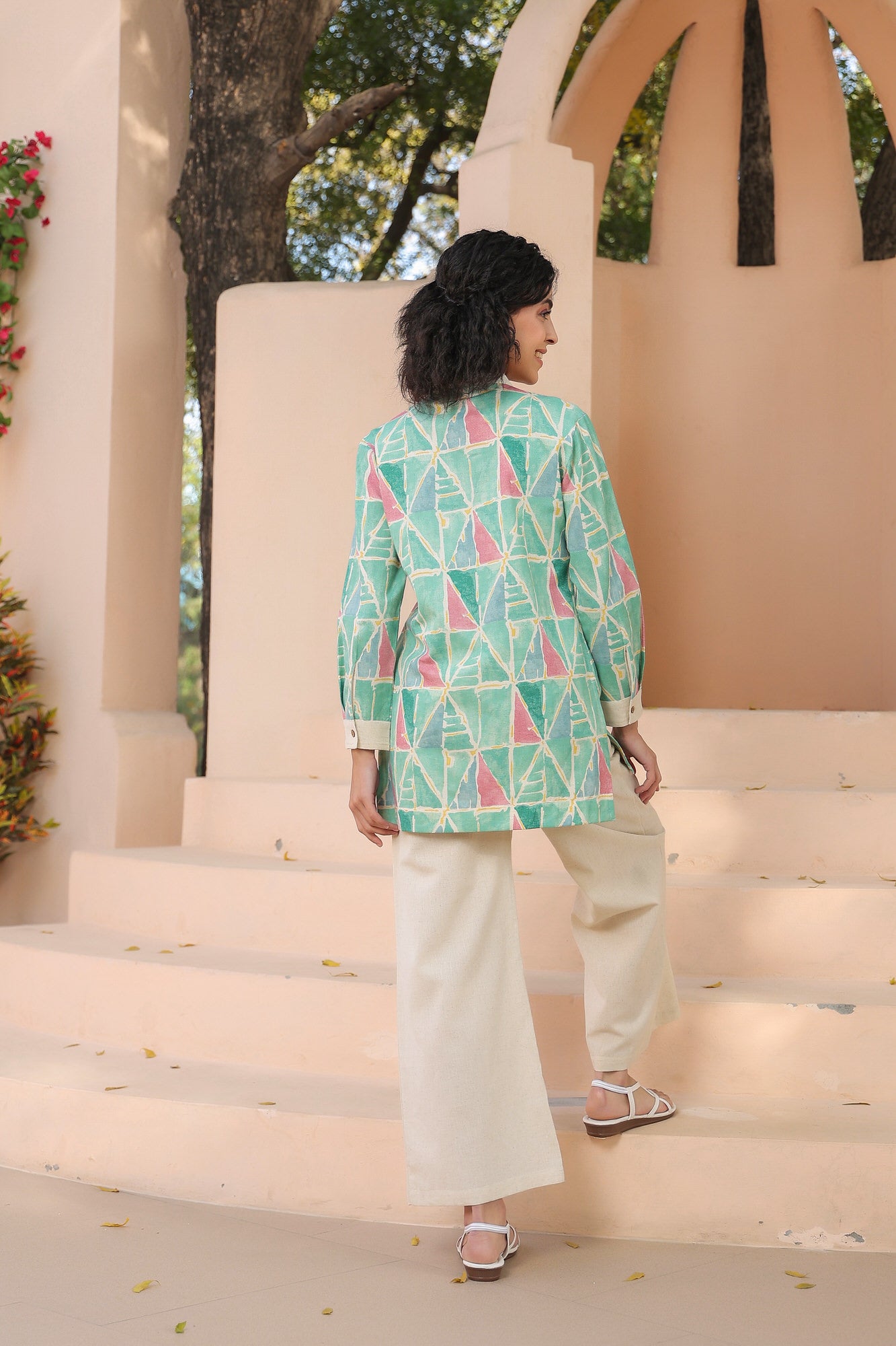 Saunter Geometric Cotton Flex Co-ord  Set