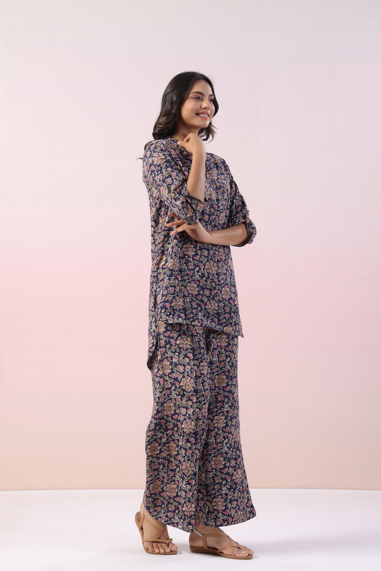 Zesty Floral Russian Silk Co-ord Set