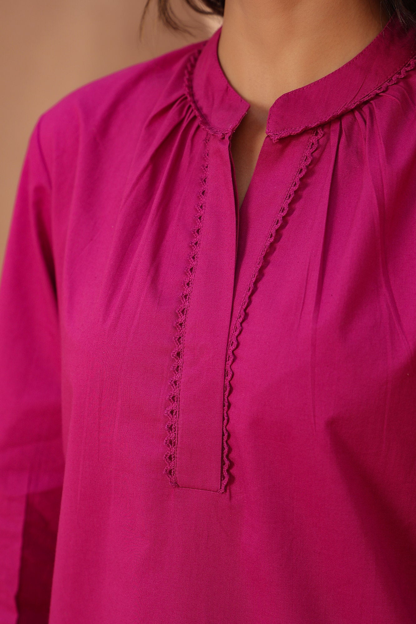 Magenta Pink Cotton Co-ord Set