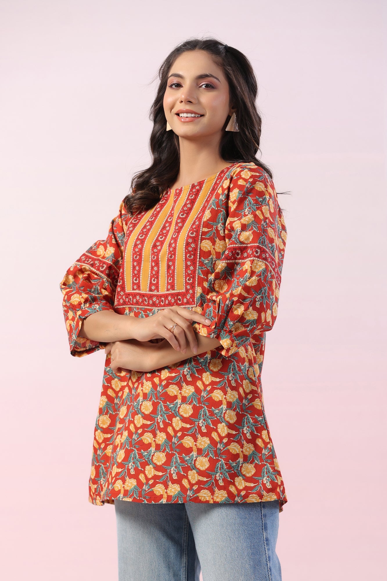 Yoke-Me-Not Cotton Printed Top