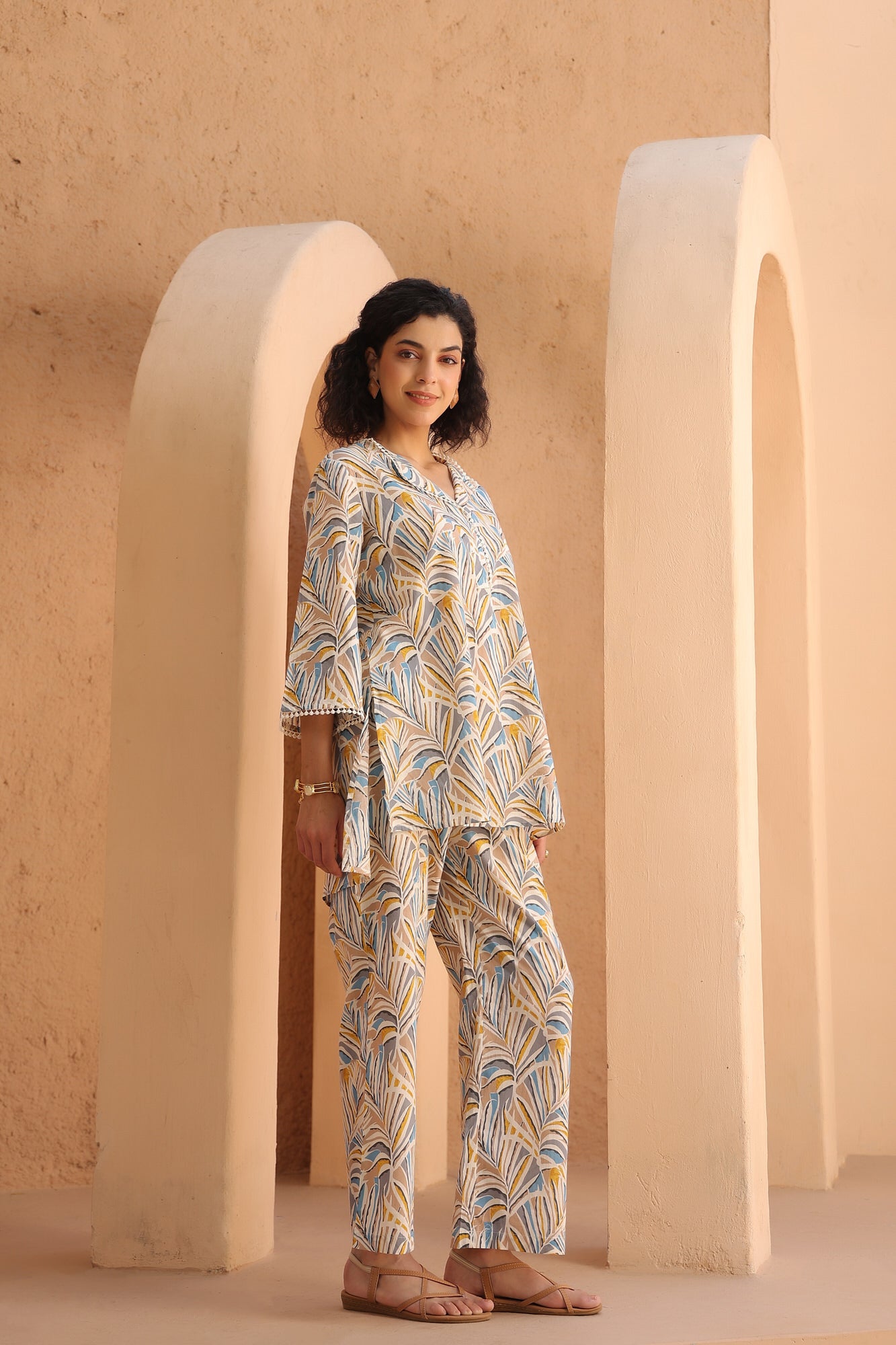 Coastal Lines Cotton Co-ord Set