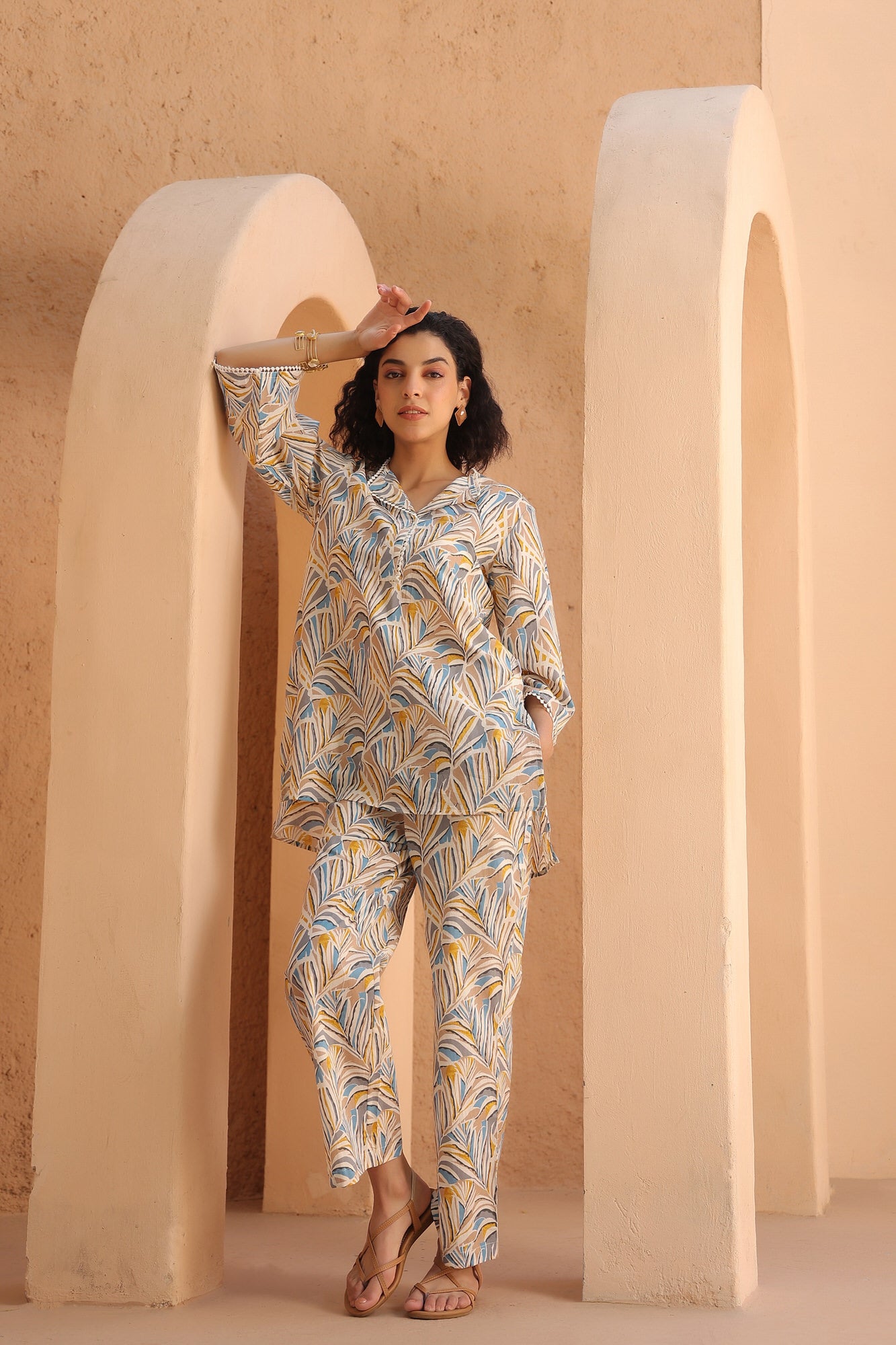 Coastal Lines Cotton Co-ord Set