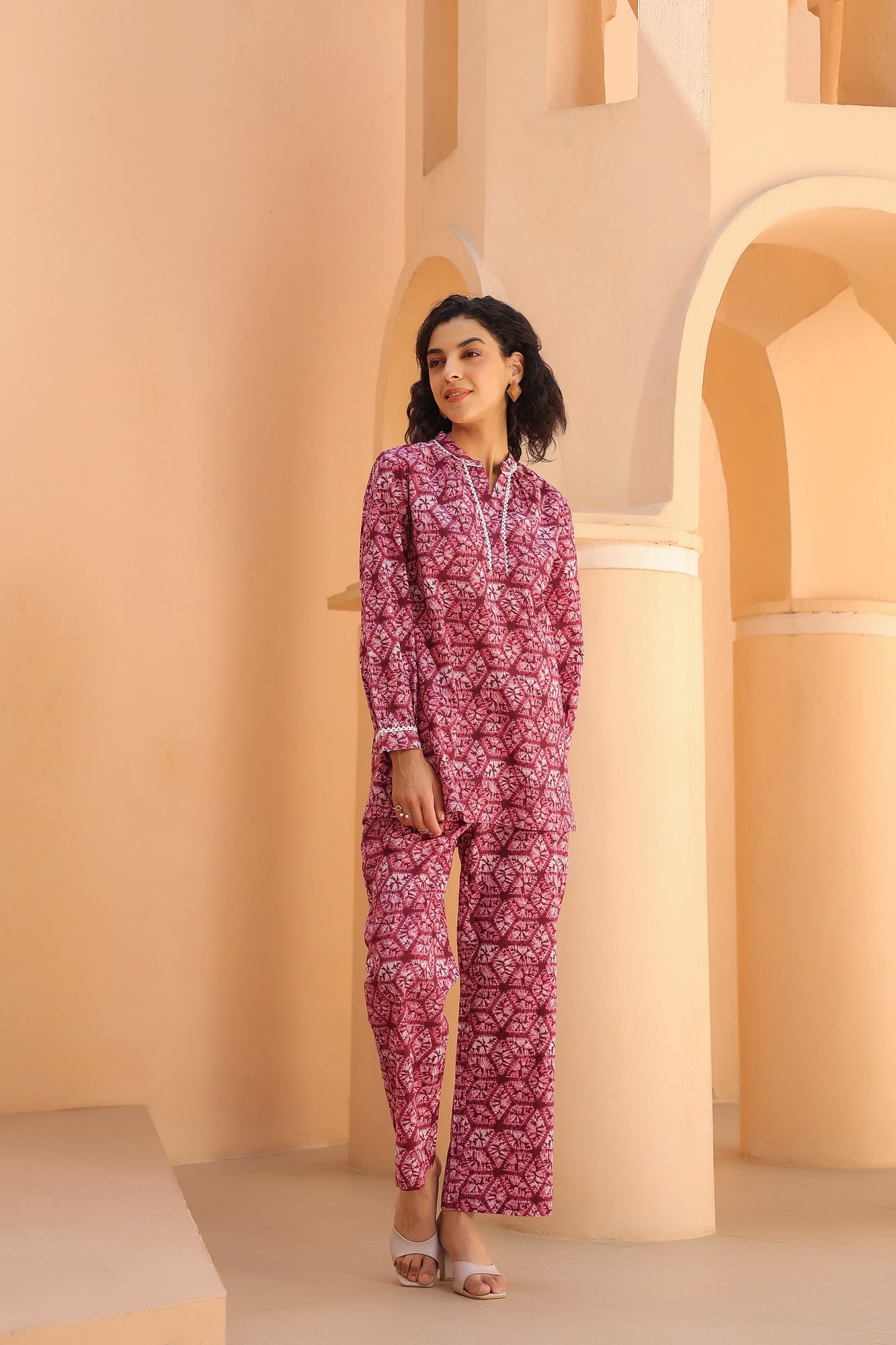 Moon White Woolen Long length Coord set With Heavy Embroidered Shrug