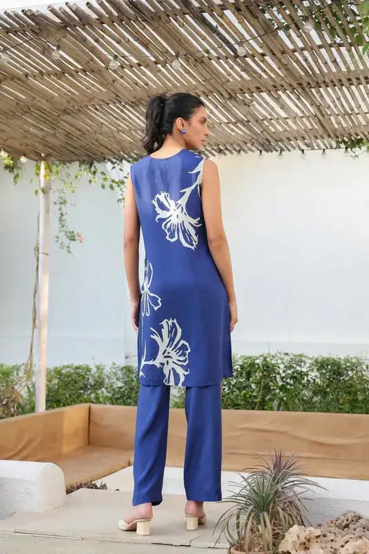 Blue Iris Russian Silk Co-ord Set