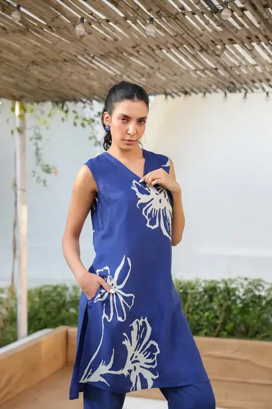 Blue Iris Russian Silk Co-ord Set
