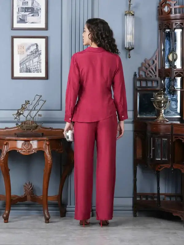 Cranberry Cosmo Russian Silk Co-ord Set