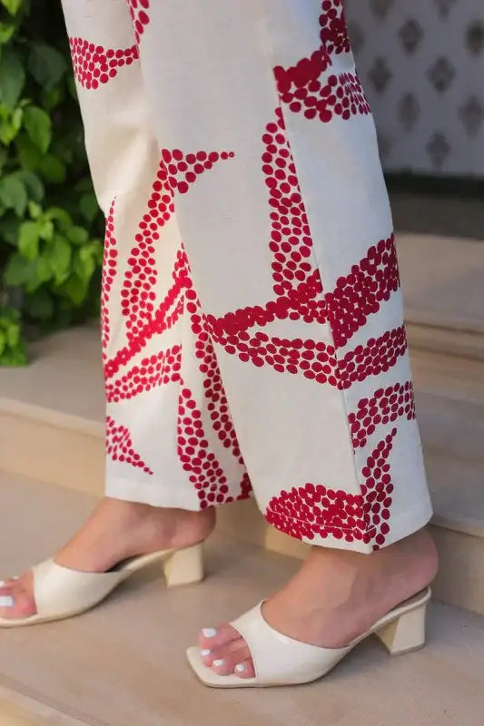 White Rouge Cotton Flex Co-ord Set