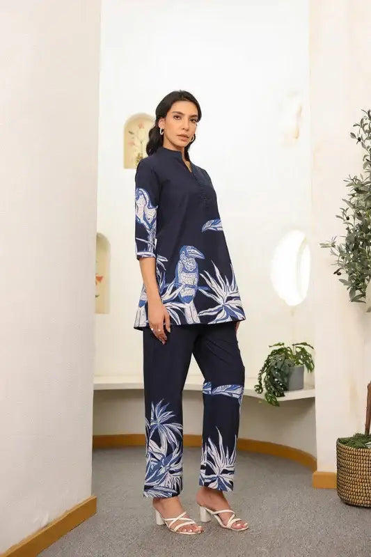 Nature’s Indigo Canvas Cotton Co-ord Set