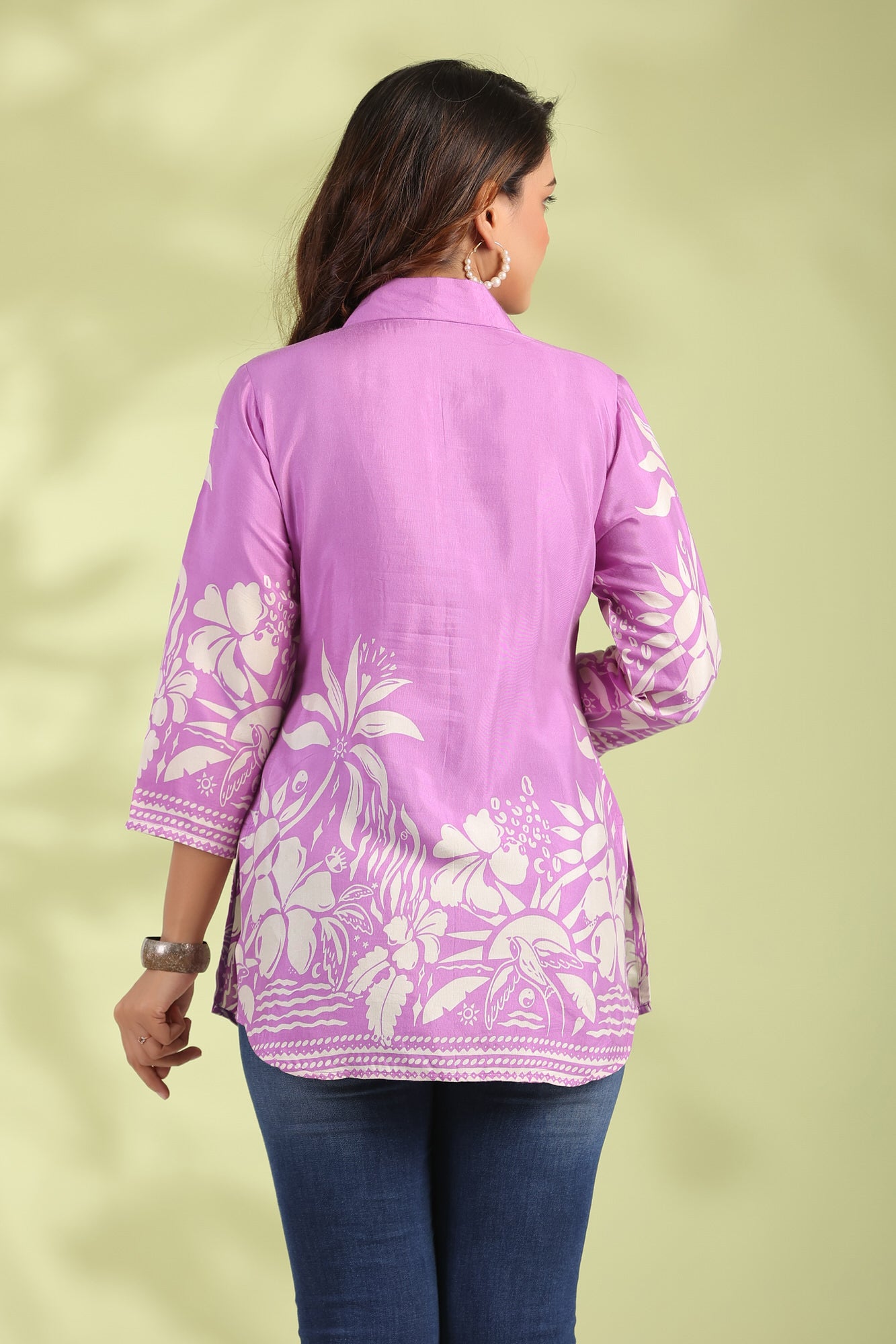 Lavender Boho Russian Silk Top