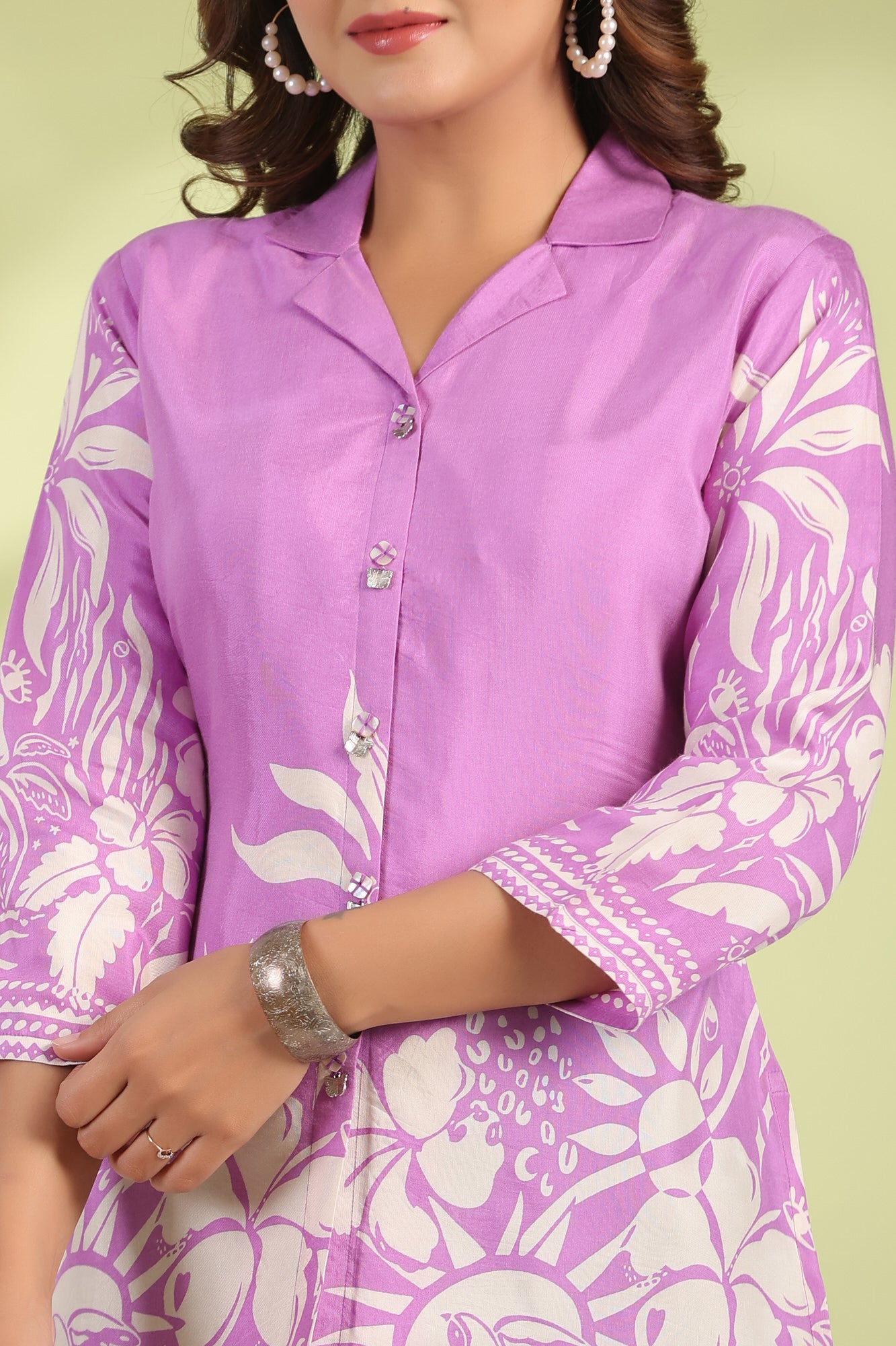 Lavender Boho Russian Silk Top