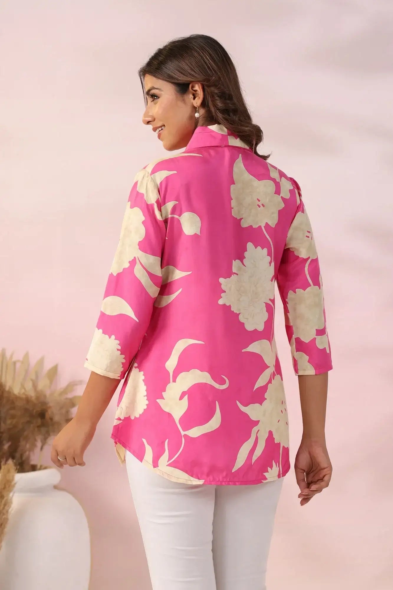 Flamingo Pink Russian Silk Top