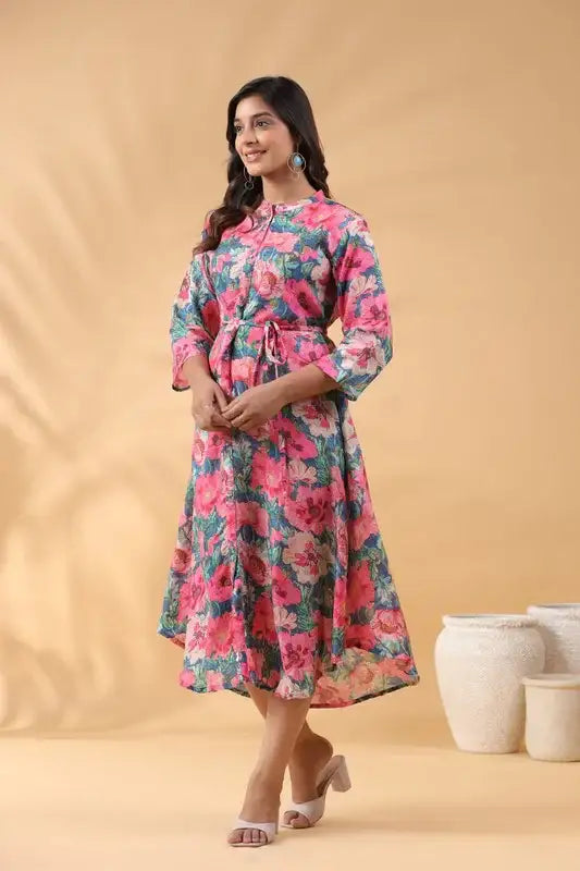 Abstract Aura Dress in Russian Silk