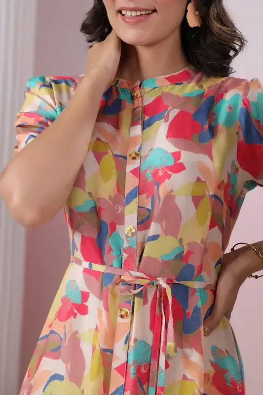 Candy Crush Shirt Dress in Russian Silk