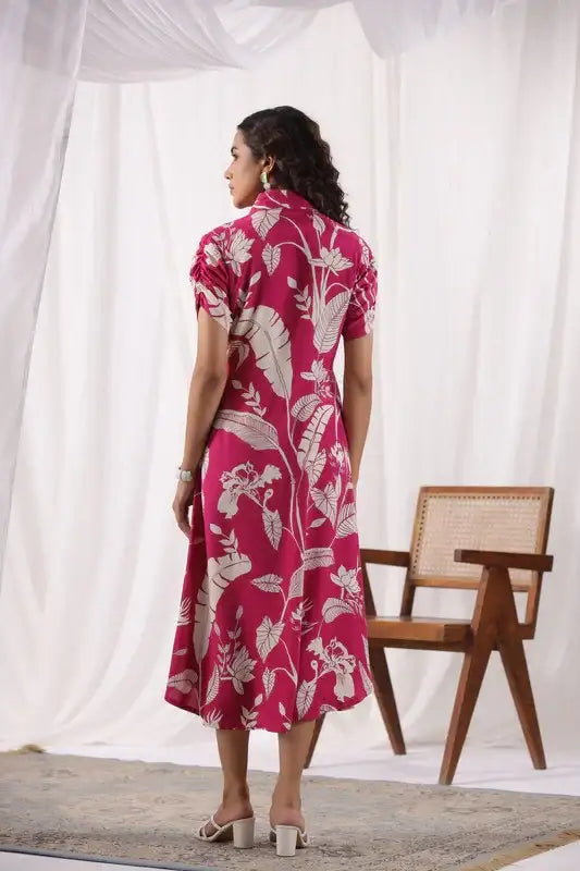 Rani Bloom Belted Russian Silk Dress