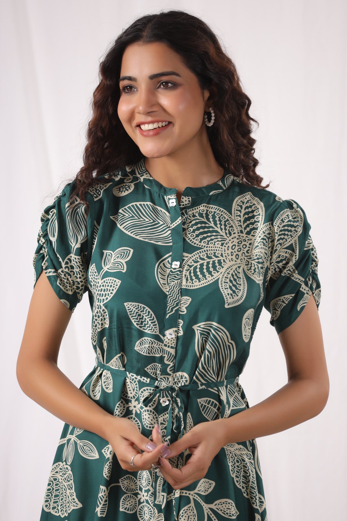 Seafoam Petals Russian Silk Dress