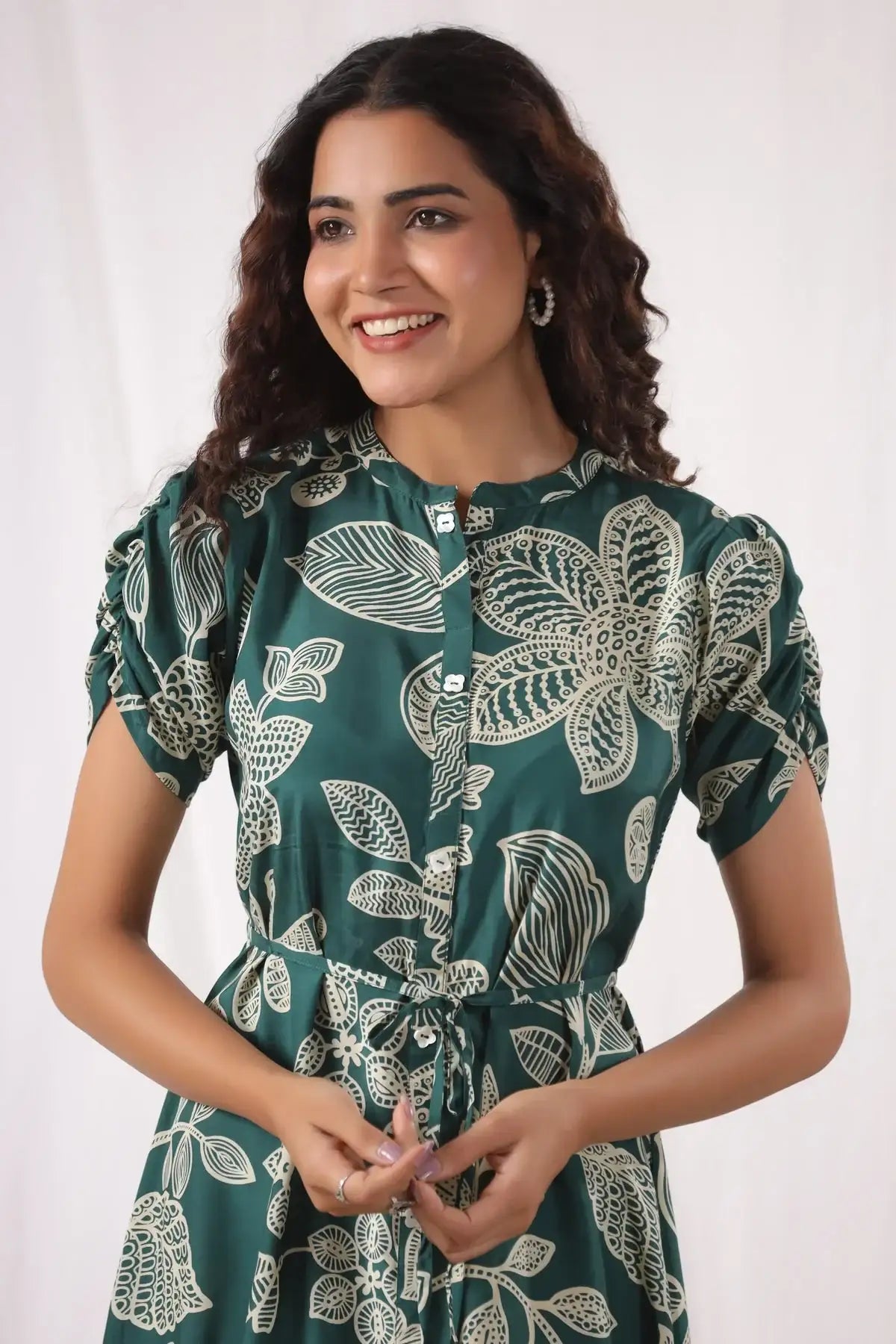 Seafoam Petals Russian Silk Dress