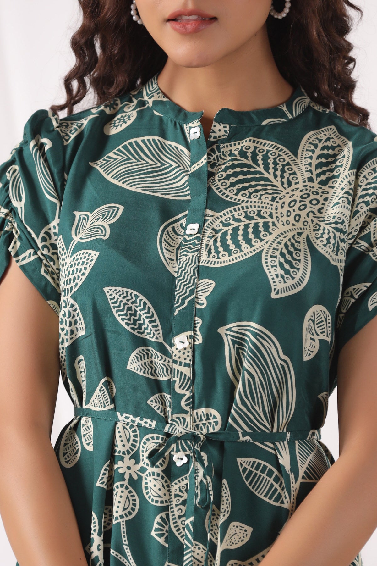 Seafoam Petals Russian Silk Dress