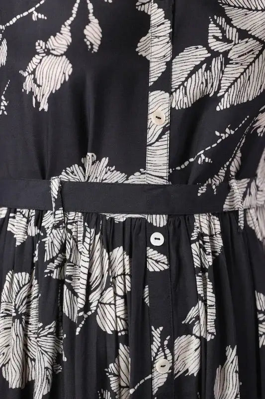 Midnight Blossom Maxi Noir Floral Dream Black Russian Silk Dress