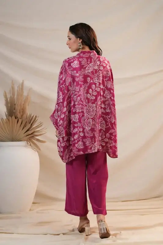 Berry Blossom Luxe Natural Crepe Russian Silk Co-ord Set