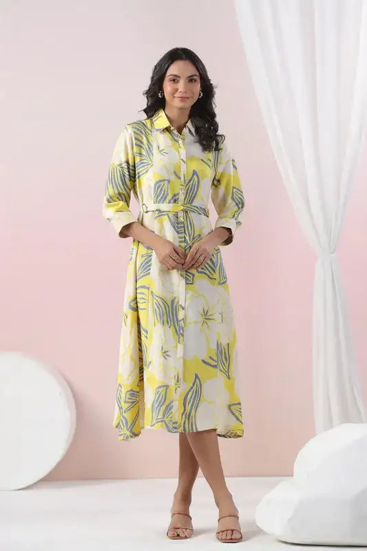 Sunlit Bloom Russian Silk Dress