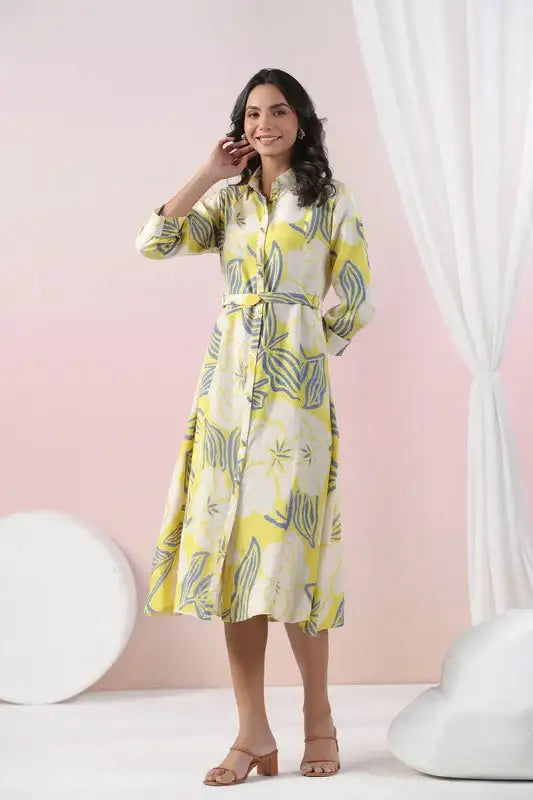 Sunlit Bloom Russian Silk Dress