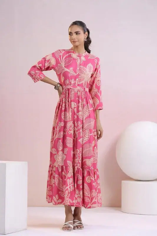 Rose Blossom Flair Russain Silk Dress
