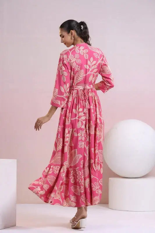 Rose Blossom Flair Russain Silk Dress
