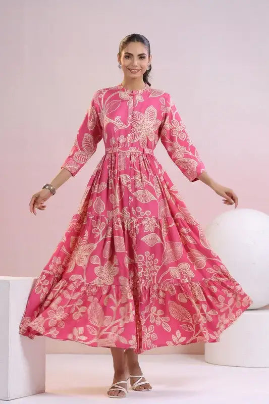 Rose Blossom Flair Russain Silk Dress