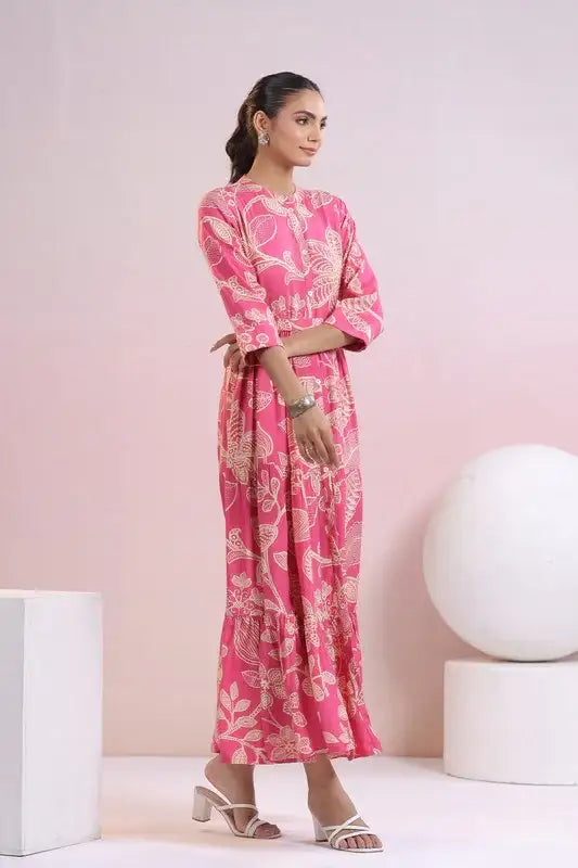 Rose Blossom Flair Russain Silk Dress